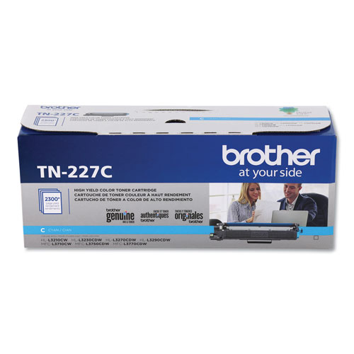 Brother TN227C High-Yield Toner, 2300 Page-Yield, Cyan