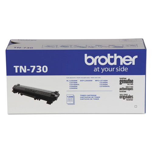 Brother TN730 Toner, 1200 Page-Yield, Black