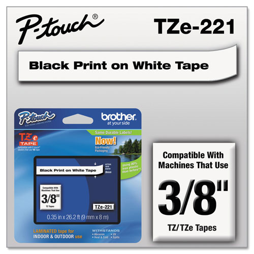 Brother TZe Standard Adhesive Laminated Labeling Tape, 0.35