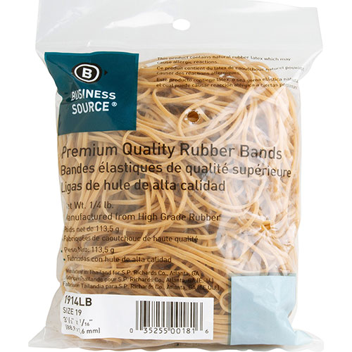 Business Source Rubber Bands, Approx. 425/BX,Size 19,3-1/2