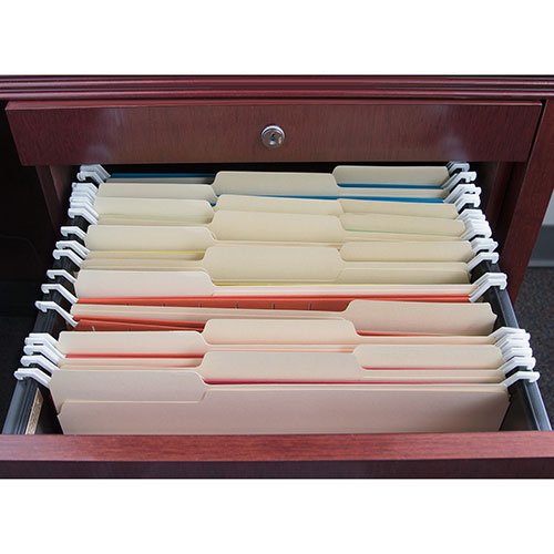 Business Source File Folders, 1/3 Cut Assorted Tab, 2-Ply, Ltr, 100/BX, Manilla