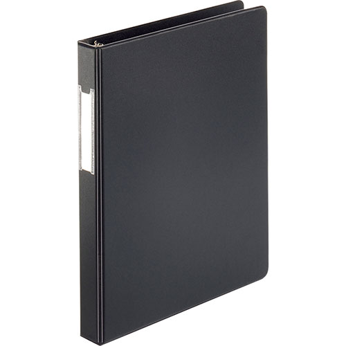 Business Source 35% Recycled Round Ring Binder, 1" Capacity, Black