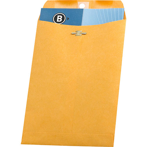 Business Source Clasp Envelopes, 28 lb., 6-1/2" x 9-1/2", Brown Kraft