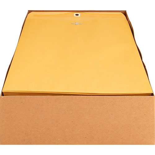 Business Source Clasp Envelopes, 28 lb., 9" x 12", Brown Kraft