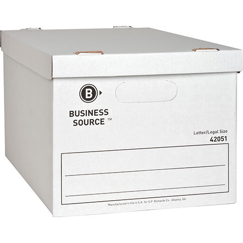 Business Source Storage File, Letter/Legal, 12"x15"x10", 12/CT, White