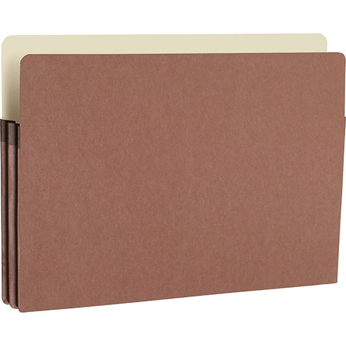 Business Source File Pocket, 1-3/4" Expanding, Legal, Redrope