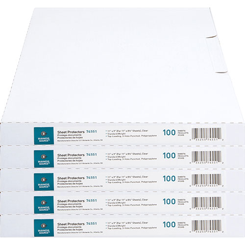 Business Source Sheet Protectors, Top Load, 1.9mil, 11