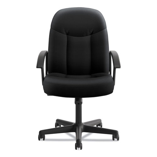 Basyx by Hon HVL601 Series Executive High-Back Chair, Supports up to 250 lbs., Black Seat/Black Back, Black Base