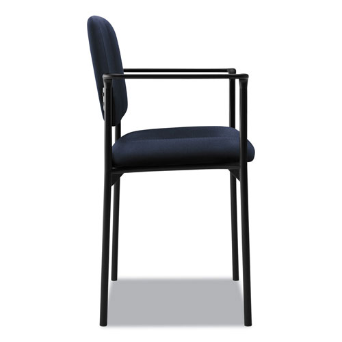 Basyx by Hon VL616 Stacking Guest Chair with Arms, Navy Seat/Navy Back, Black Base