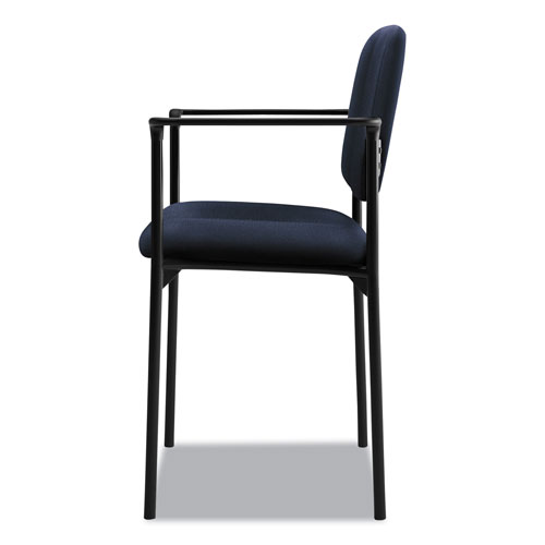 Basyx by Hon VL616 Stacking Guest Chair with Arms, Navy Seat/Navy Back, Black Base