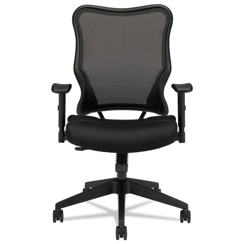 Basyx by Hon VL702 Mesh High-Back Task Chair, Supports up to 250 lbs., Black Seat/Black Back, Black Base