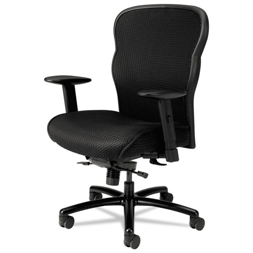 Basyx by Hon Wave Mesh Big and Tall Chair, Supports up to 450 lbs., Black Seat/Black Back, Black Base