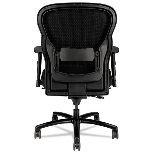 Basyx by Hon Wave Mesh Big and Tall Chair, Supports up to 450 lbs., Black Seat/Black Back, Black Base