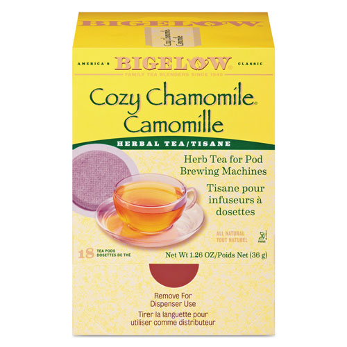 Bigelow Tea Company Cozy Chamomile Herbal Tea Pods, 1.90 oz, 18/Box
