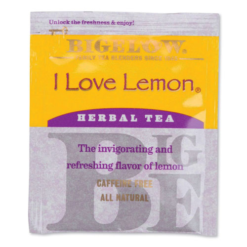 Bigelow Tea Company I Love Lemon Herbal Tea, 0.06 oz Tea Bag, 28/Box