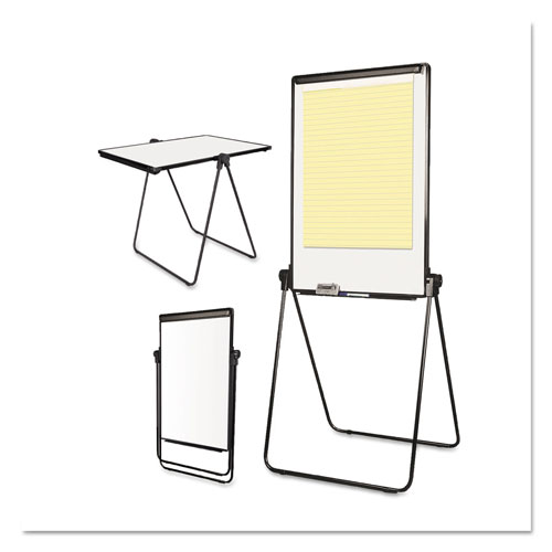 MasterVision™ Folds-to-a-Table Melamine Easel, 28 1/2 x 37 1/2, White, Steel/Laminate