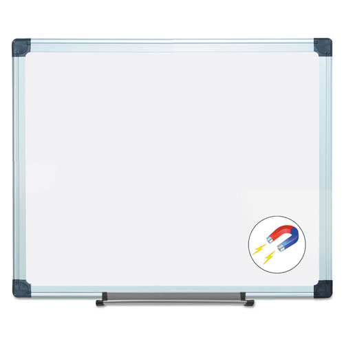 MasterVision™ Value Lacquered Steel Magnetic Dry Erase Board, 24 x 36, White, Aluminum Frame