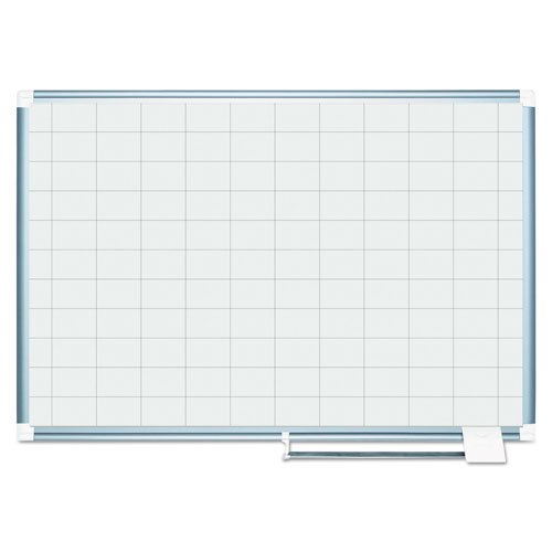 MasterVision™ Grid Planning Board, 48 x 36, 2 x 3 Grid, White/Silver