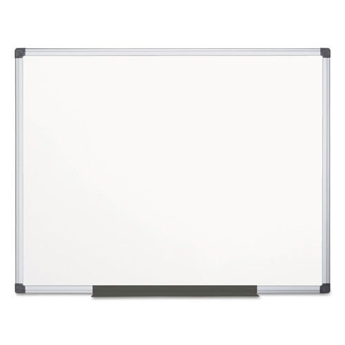 MasterVision™ Value Lacquered Steel Magnetic Dry Erase Board, 48 x 72, White, Aluminum Frame
