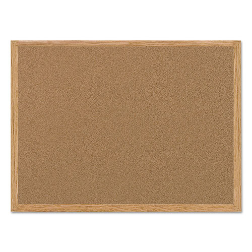MasterVision™ Value Cork Bulletin Board with Oak Frame, 24 x 36, Natural