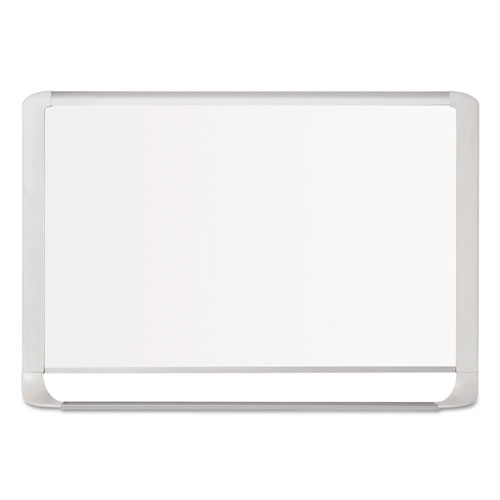 MasterVision™ Lacquered steel magnetic dry erase board, 36 x 48, Silver/White