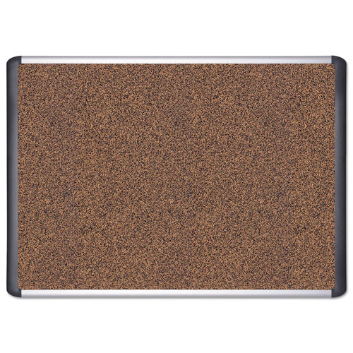 MasterVision™ Tech Cork Board, 36x48, Silver/Black Frame