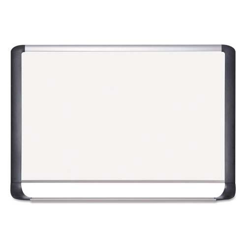MasterVision™ Lacquered steel magnetic dry erase board, 48 x 72, Silver/Black