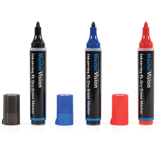 MasterVision™ Markers, Inkstring, Gel, 3mm Bullet Point, 12/PK, Black
