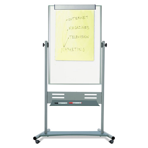MasterVision™ Magnetic Reversible Mobile Easel, 35 2/5w x 47 1/5h, 80