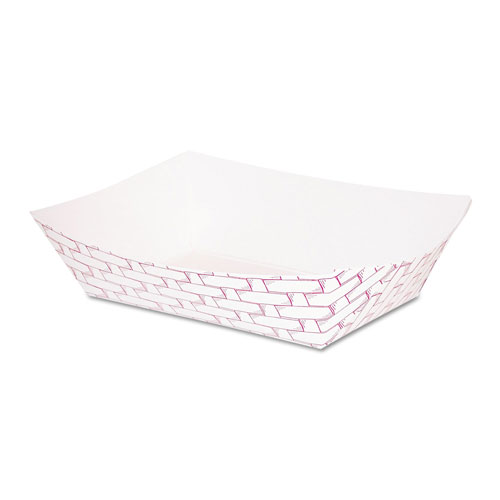 Boardwalk Paper Food Baskets, 1 lb Capacity, Red/White, 1000/Carton