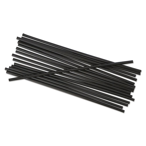 Boardwalk Single-Tube Stir-Straws, 5 1/4", Black, 1000/Pack, 10/Carton