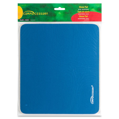Compucessory 23605 Blue Economy Mouse Pad w/Nonskid Rubber Base, 9 1/2" x 8 1/2"