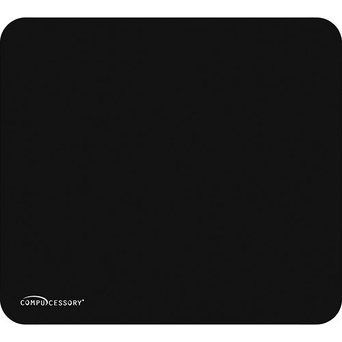 Compucessory 23617 Black Economy Mouse Pad w/Nonskid Rubber Base, 9 1/2" x 8 1/2"