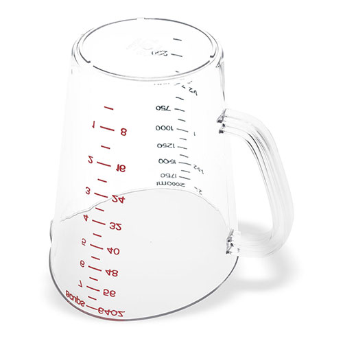 Carlisle Commercial Measuring Cup, 0.5 gal, Clear