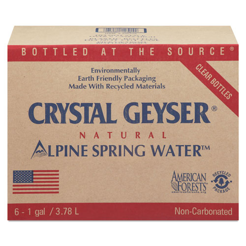 Crystal Geyser Alpine Spring Water, 1 Gal Bottle, 6/Case, 48 Cases/Pallet