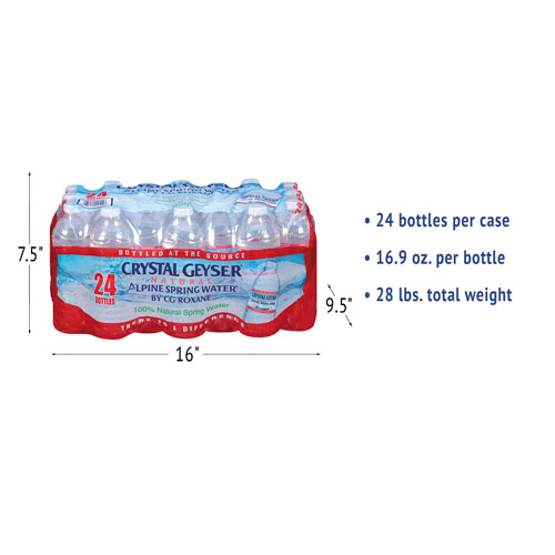 Crystal Geyser Alpine Spring Water, 16.9 oz Bottle, 24/Case, 84 Cases/Pallet