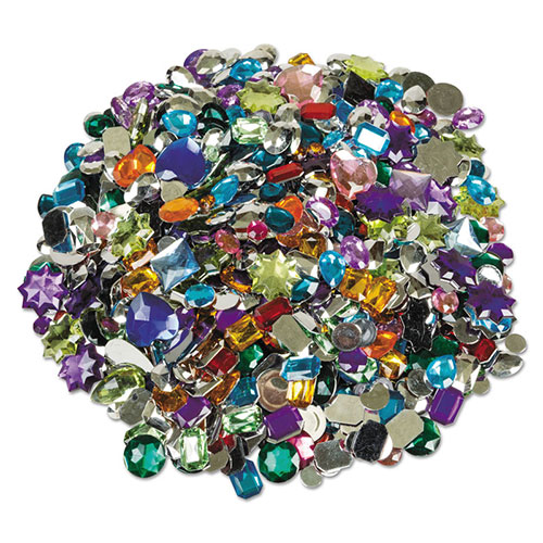 Creativity Street Acrylic Gemstones Classroom Pack, 1 lb, Assorted Colors/Sizes