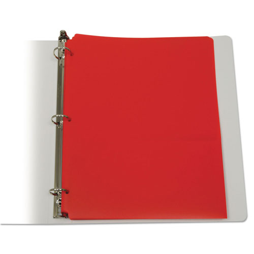 C-Line Two-Pocket Heavyweight Poly Portfolio Folder, 3-Hole Punch, Letter, Red, 25/Box