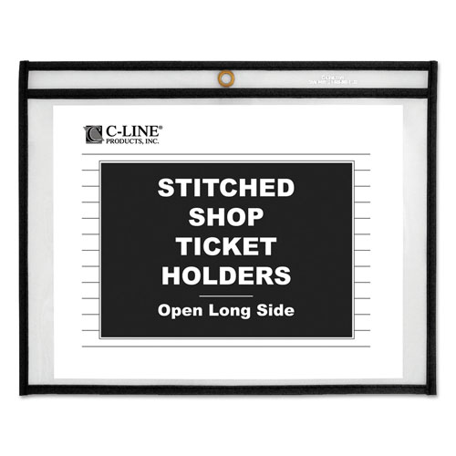 C-Line Shop Ticket Holders, Stitched, Sides Clear, 50 Sheets, 11 x 8 1/2, 25/Box
