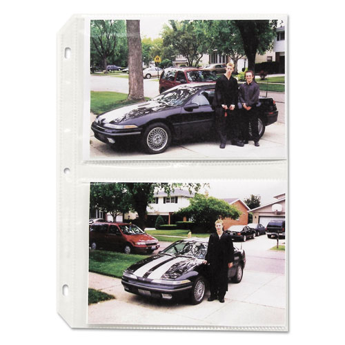 C-Line Clear Photo Pages for Four 5 x 7 Photos, 3-Hole Punched, 11-1/4 x 8-1/8