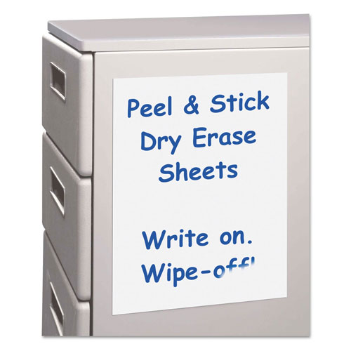C-Line Peel and Stick Dry Erase Sheets, 8 1/2 x 11, White, 25 Sheets/Box