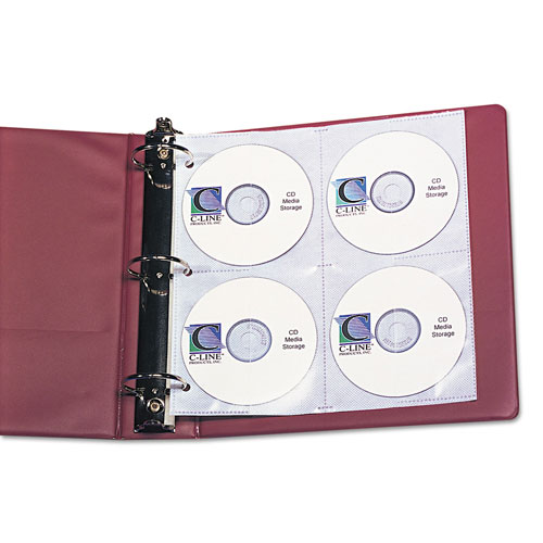 C-Line Deluxe CD Ring Binder Storage Pages, Standard, Stores 8 CDs, 5/Pack