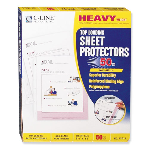 C-Line Heavyweight Polypropylene Sheet Protectors, Non-Glare, 2