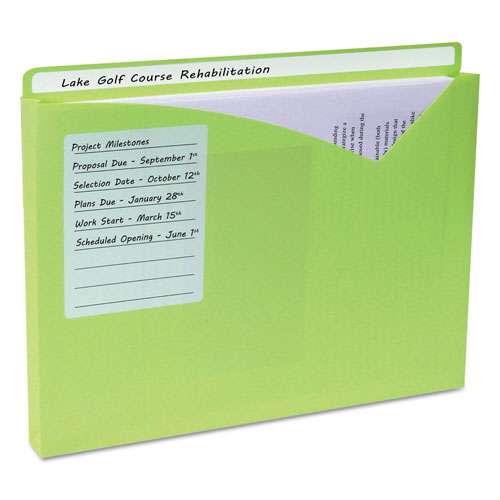 C-Line Write-On Poly File Jackets, Straight Tab, Letter Size, Assorted Colors, 25/Box