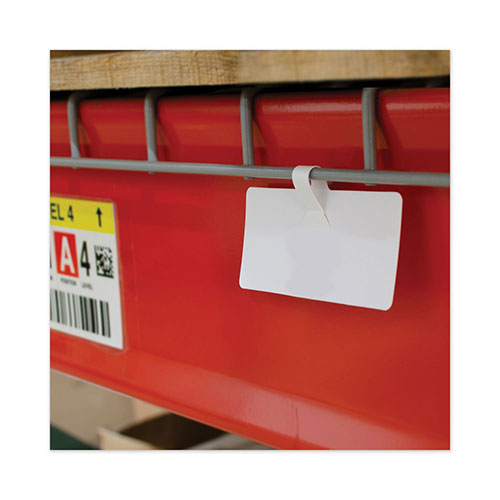 C-Line Wire Rack Shelf Tag, Side Load, 3.5 x 1.5, White, 10/Pack