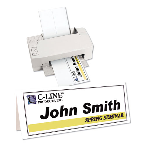 C-Line Scored Tent Cards, 4.25 x 11, White Cardstock, 50 Letter Sheets/Box