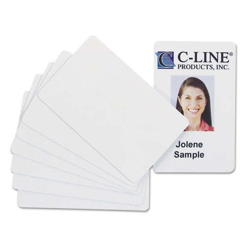 C-Line PVC ID Badge Card, 3 3/8 x 2 1/8, White, 100/Pack