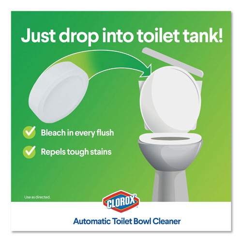 Clorox Automatic Toilet Bowl Cleaner, 3.5 oz Tablet, 2/Pack, 6 Packs/Carton