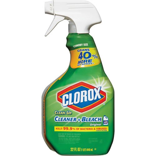 Clorox All Purpose Cleaner with Bleach, Spray, 32 fl oz (1 quart), Original Scent, 9/Carton