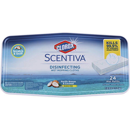 Clorox Scentiva Disinfecting Wet Mopping Pad Refills, Bleach-Free, 5.90